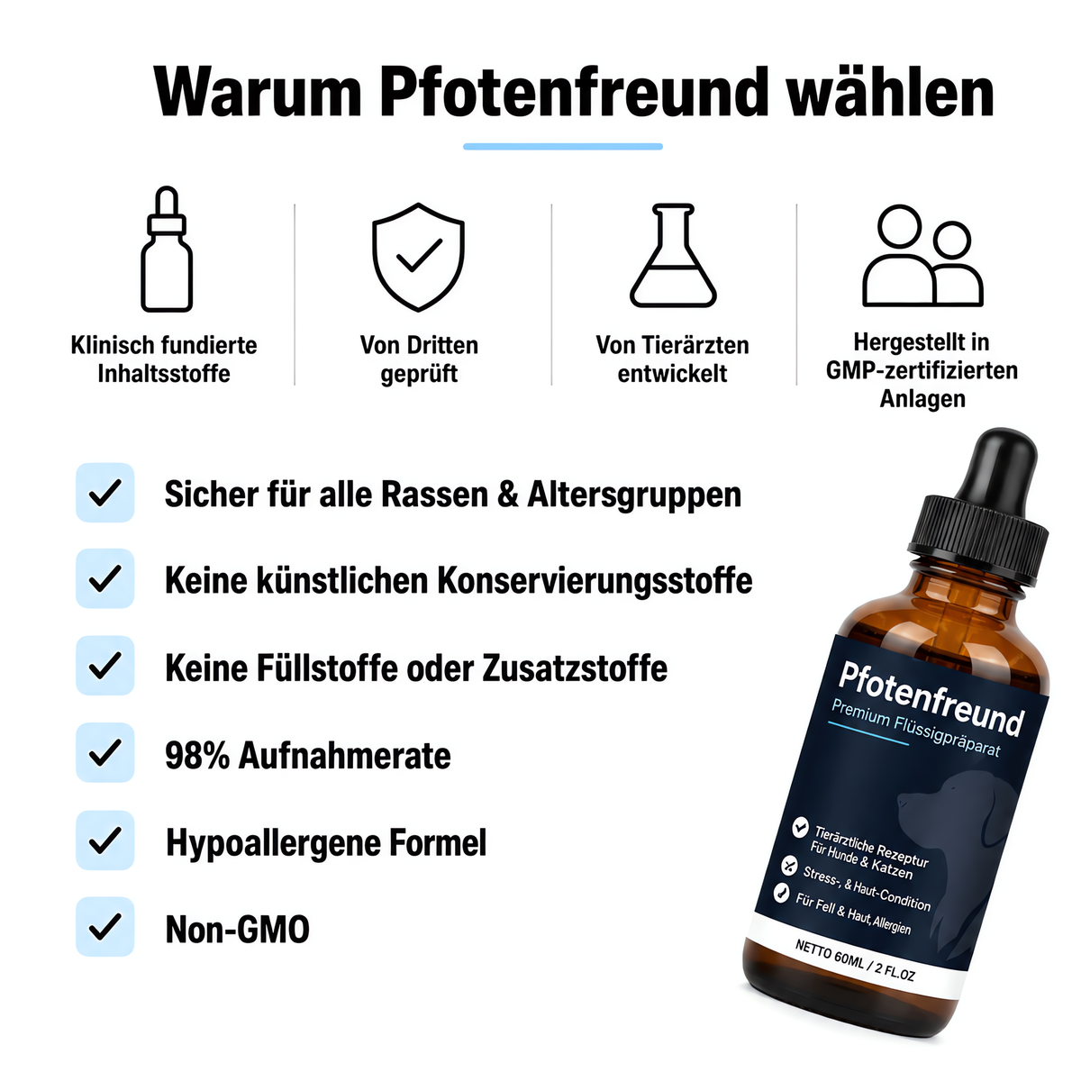 Pfotenfreund Premium Flüssigkollagen für Hunde